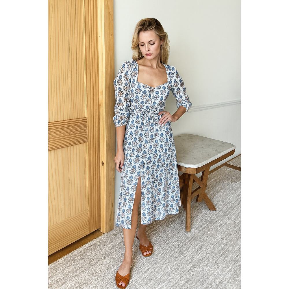 Floral Blue and White Dress NWOT